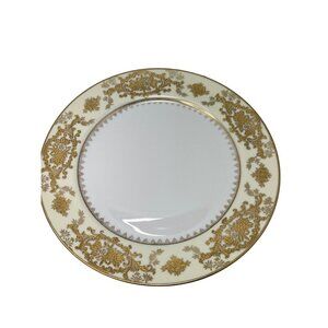 Vintage Wiss China Dinner Plate Gold Floral Trim Japan 10.5" Porcelain Collectib
